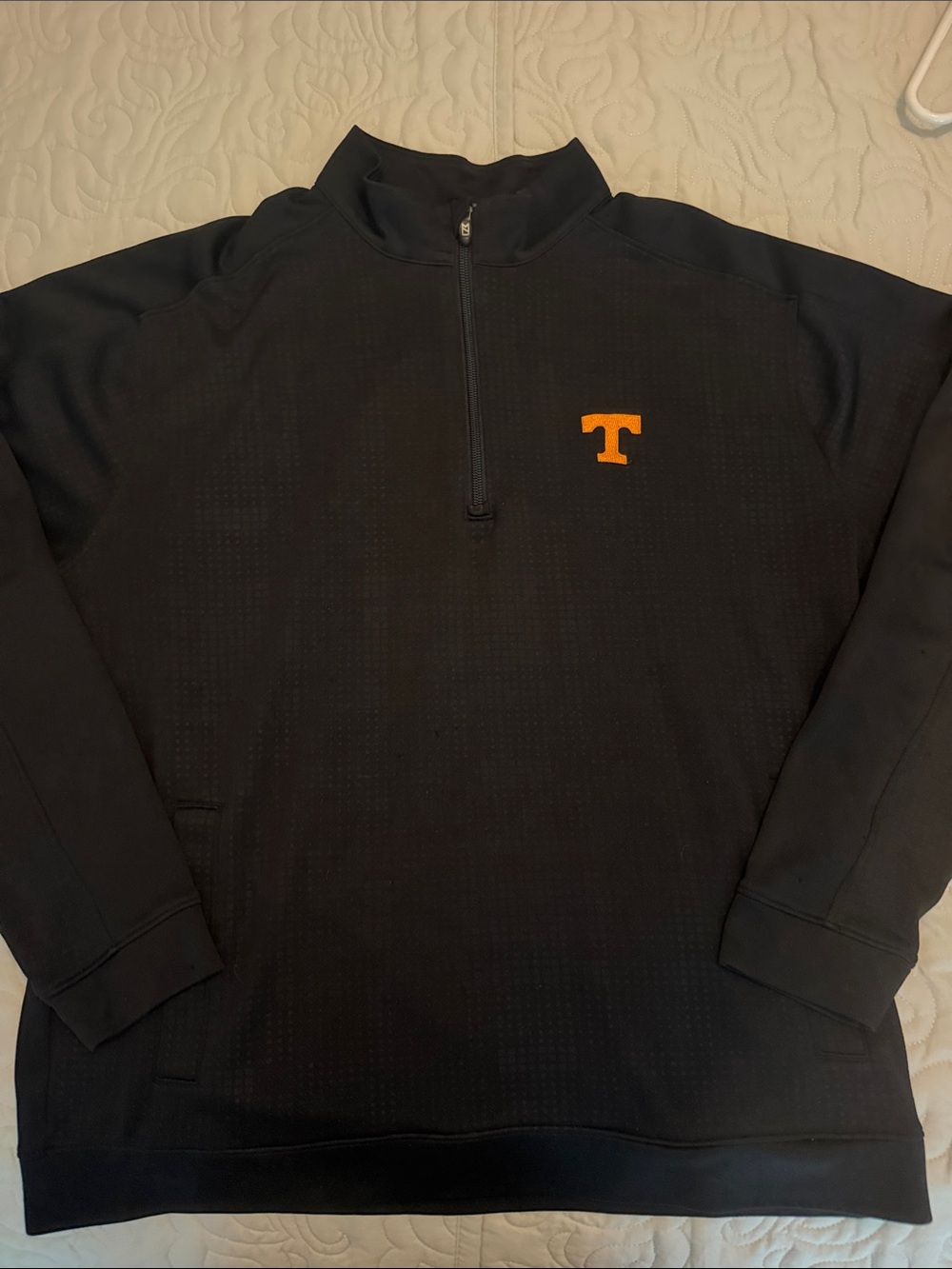 Cutter & Buck Black Quarter-Zip Pullover with Orange 'T' Logo